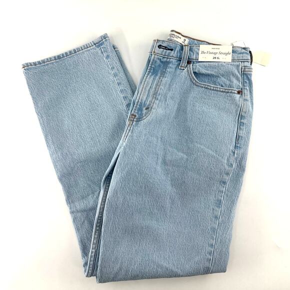 Abercrombie & Fitch Light Blue High Rise Vintage Straight Jeans Size 28 - Picture 5 of 11